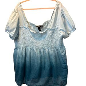 Venezia Lane Bryant Women’s 26/28 short sleeve smocked top square neckline